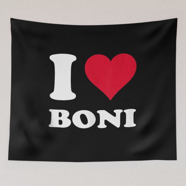 Item preview, I Love Boni Red Heart Custom Name Graphic Font Typography White Text Gift T Shirt designed and sold by DuneHaicna.