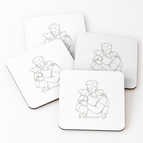 Item preview, Vintage Family Line Art Shirt | Minimalist Father & Kids Outline Design designed and sold by Larams Studio.