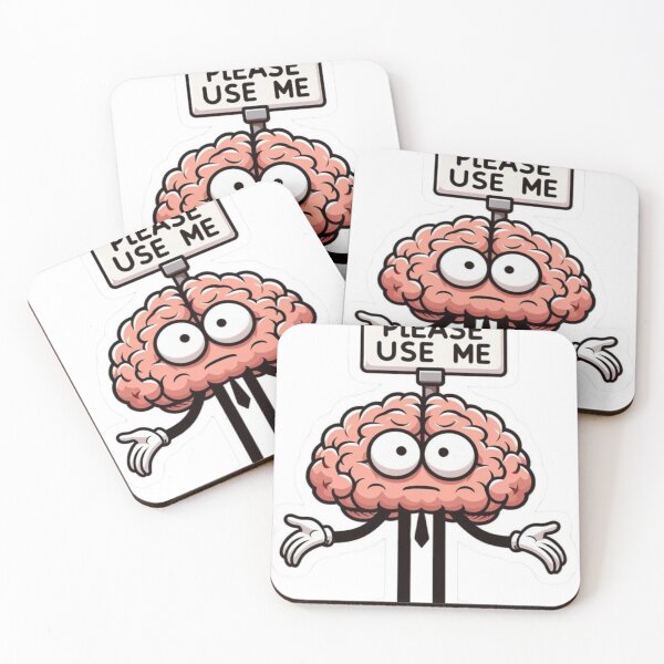 Item preview, "Please Use Your Brain Cartoon Brain Sticker – Funny Stickman Crew Vinyl Decal for Laptop, Water Bottle, Notebook – Sarcastic Teacher, Student, or Office Gift" designed and sold by Ulikedigital14.