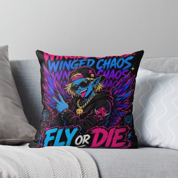 Item preview, Winged Chaos Fly or Die Demon Girl Streetwear Design designed and sold by FocusedPatterns.