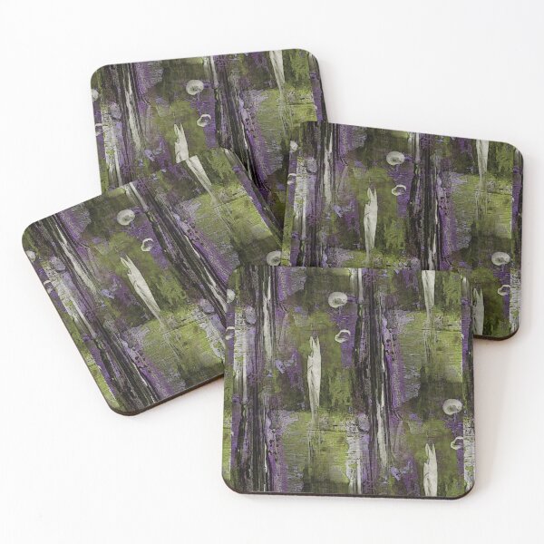 Item preview, Abstract Grunge Magical Forest in Olive Green and Purple designed and sold by Artistestella.