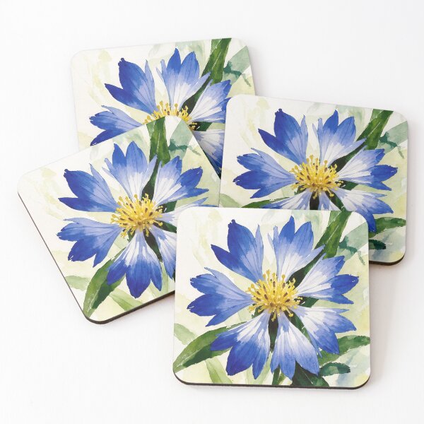 Item preview, Blue Cornflower Watercolor Illustration - Botanical Flower Art designed and sold by Darlin8888.