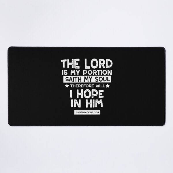 Item preview, The Lord Is My Portion – Lamentations 3:24 Christian Bible Verse designed and sold by FlinArt.
