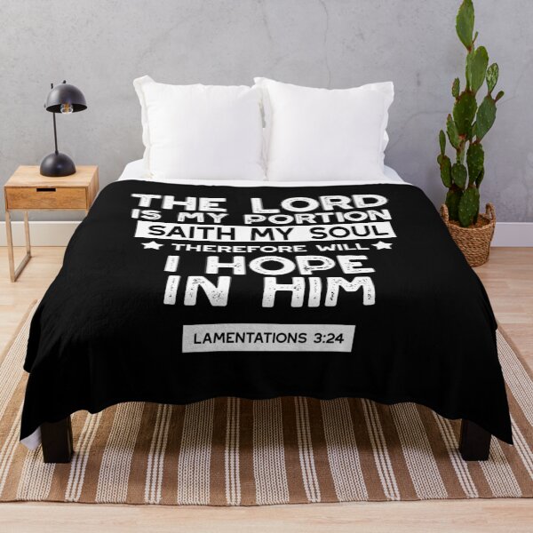 Item preview, The Lord Is My Portion – Lamentations 3:24 Christian Bible Verse designed and sold by FlinArt.