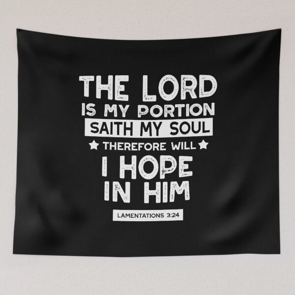Item preview, The Lord Is My Portion – Lamentations 3:24 Christian Bible Verse designed and sold by FlinArt.