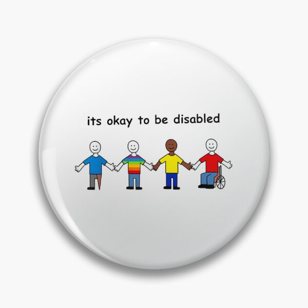 Item preview, Its Okay To Be Disabled Diversity Inclusion Disability Pride Rainbow Wheelchair Sticks Figures designed and sold by DuneHaicna.