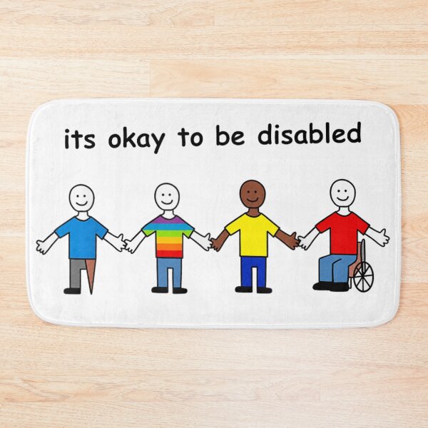 Item preview, Its Okay To Be Disabled Diversity Inclusion Disability Pride Rainbow Wheelchair Sticks Figures designed and sold by DuneHaicna.