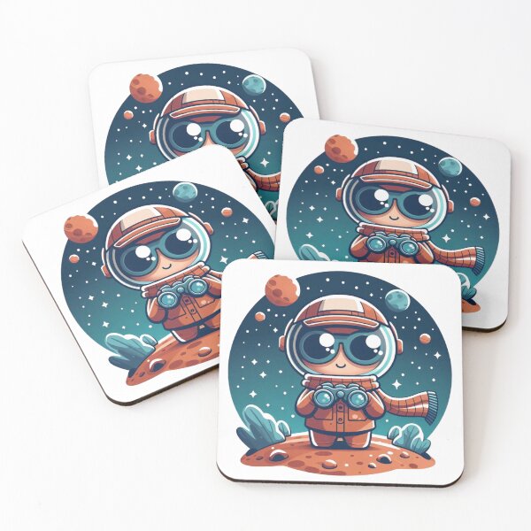 Item preview, Little Space Traveler Stargazing Cartoon designed and sold by Shape-Forge.