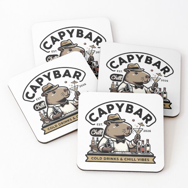 Item preview, Capybara Bartender Fedora Cocktail Shaker Vintage Logo designed and sold by octozap.