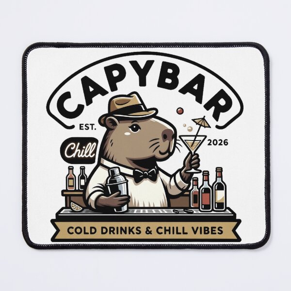 Item preview, Capybara Bartender Fedora Cocktail Shaker Vintage Logo designed and sold by octozap.