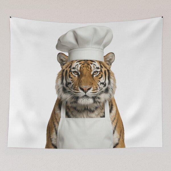 Item preview, Funny Siberian Tiger Chef Realistic Animal Cooking Humor Art designed and sold by LazyOwlStore.
