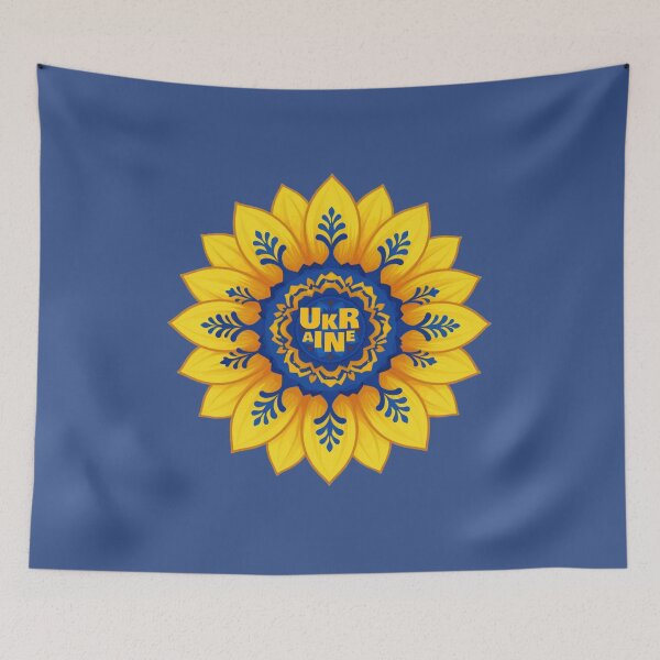 Item preview, Stand with Ukraine Sunflower blue yellow flag  designed and sold by Artycom.