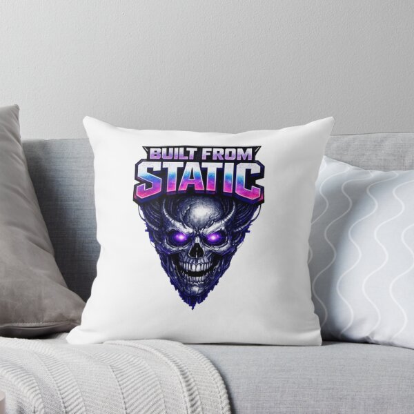 Item preview, BUILT FROM STATIC – Futuristic Cyberpunk Glitch Skull T‑Shirt designed and sold by THAMIM REALITY 2.0.