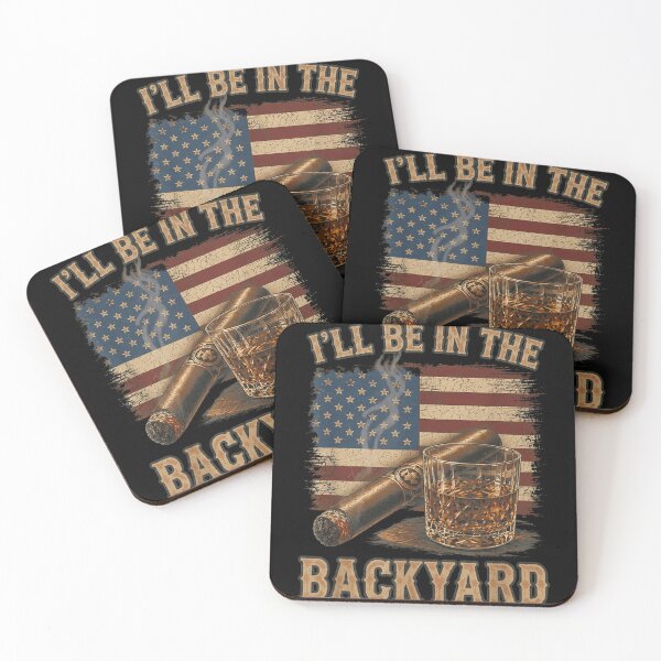 Item preview, Vintage American Flag Cigar And Whiskey Ill Be In The Backyard designed and sold by GalenoHenley.