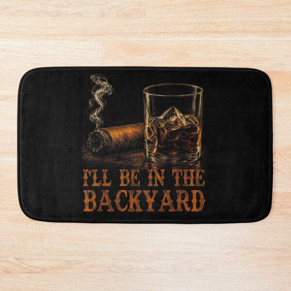 Item preview, Cinematic Whiskey Glass And Smoking Cigar Ill Be In The Backyard designed and sold by GalenoHenley.
