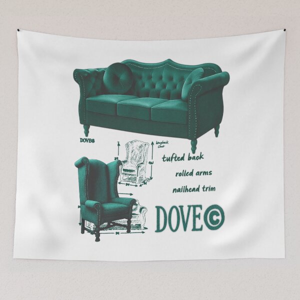 Item preview, DOVE© Velvet Furniture Technical Composite (Wingback + Sofa) designed and sold by D O V E   S H O P.