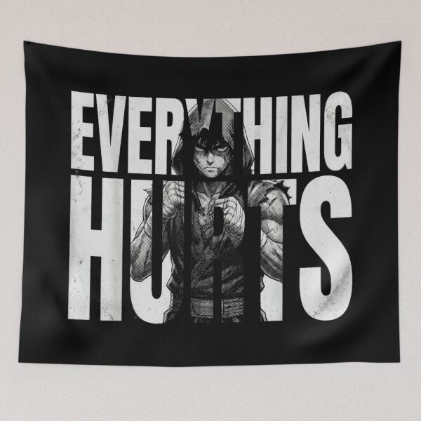 Item preview, Everything Hurts Anime Boxer Gym Motivation Aesthetic Manga Workout Fitness designed and sold by GalenoHenley.