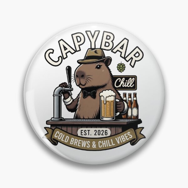 Item preview, Capybara Bartender Beer Tap Chill Vintage Logo designed and sold by octozap.