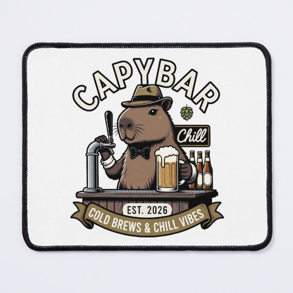 Item preview, Capybara Bartender Beer Tap Chill Vintage Logo designed and sold by octozap.