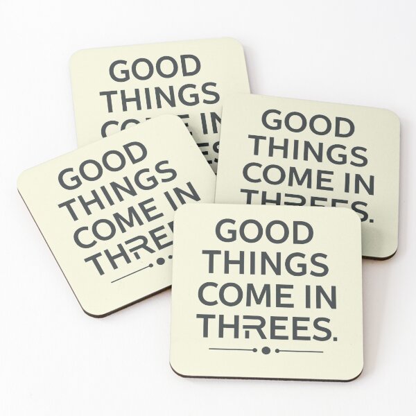 Item preview, Good Things Come In Threes Minimalist Modern Typography Quote Aesthetic designed and sold by ConfuseLab Shop.