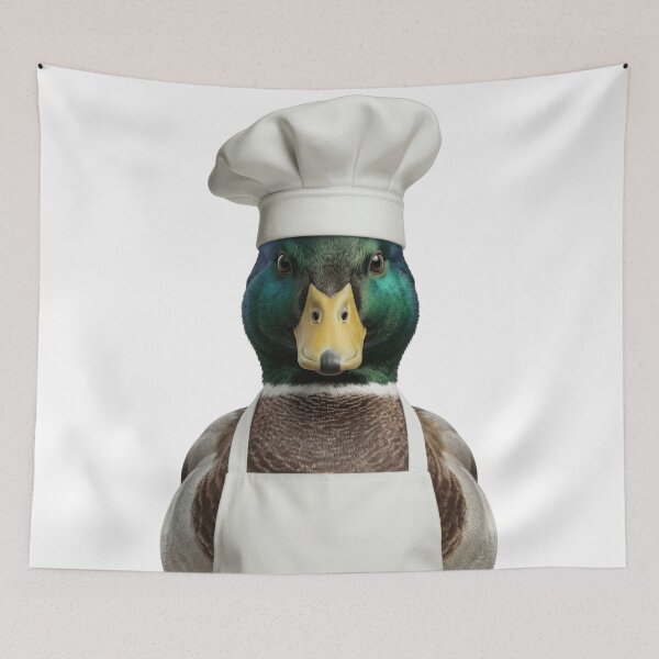 Item preview, Funny Mallard Duck Chef Realistic Animal Cooking Humor Art designed and sold by LazyOwlStore.