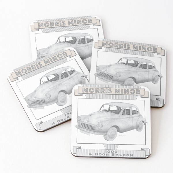 Item preview, Morris Minor 1000 4 Door Saloon Hand-drawn designed and sold by Classic Car Art Drawings.