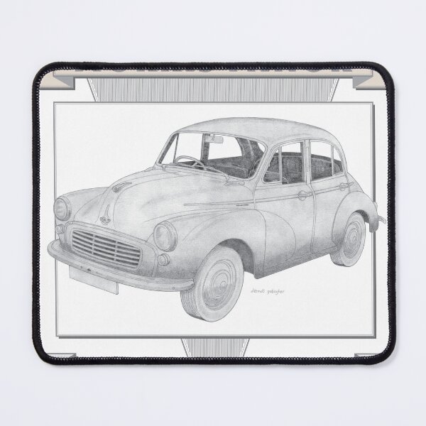 Item preview, Morris Minor 1000 4 Door Saloon Hand-drawn designed and sold by Classic Car Art Drawings.