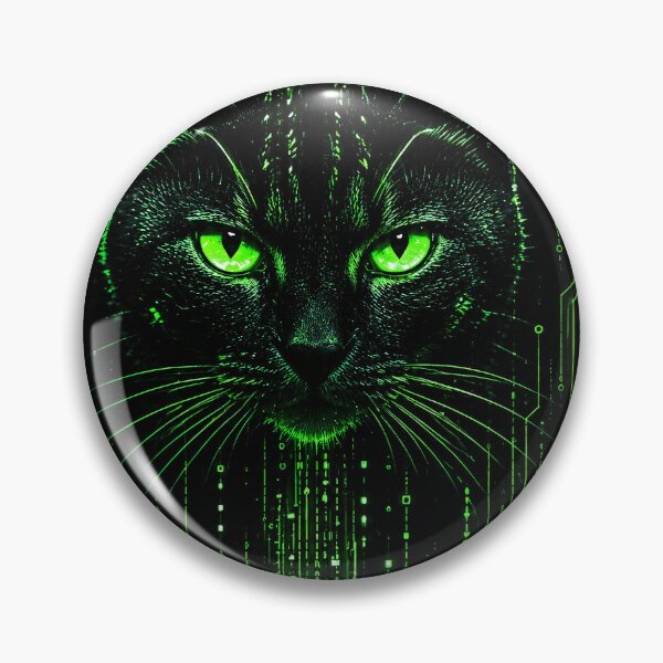 Item preview, Synthetic Instinct – Matrix Cyberpunk Cat designed and sold by thirtyonestars.