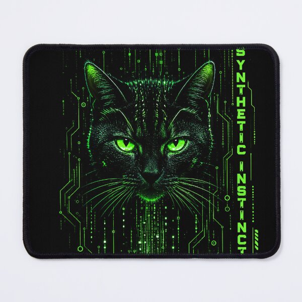 Item preview, Synthetic Instinct – Matrix Cyberpunk Cat designed and sold by thirtyonestars.