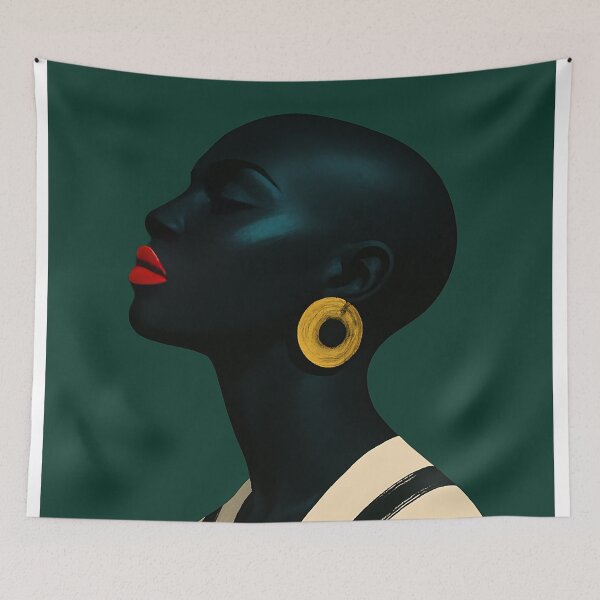 Item preview, Elegant Black Woman Portrait Art designed and sold by vogelnerves.
