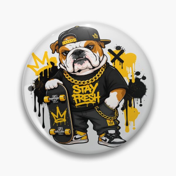 Item preview, Street Style Bulldog Skater Main Tag designed and sold by StickersHul.