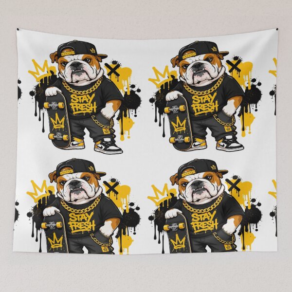 Item preview, Street Style Bulldog Skater Main Tag designed and sold by StickersHul.