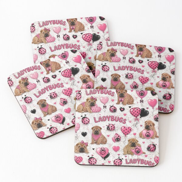 Item preview, Chinese Shar-Pei Puppies with Pink Balloons designed and sold by purplesensation.