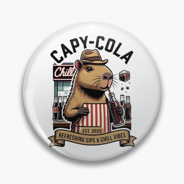 Item preview, Capybara Cola Bottle Chill Retro Vintage Logo designed and sold by octozap.