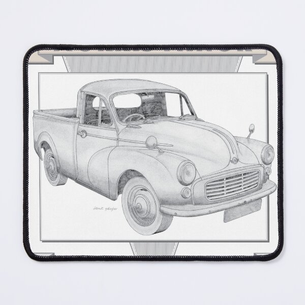 Item preview, Morris Minor 1000 Pick-up Hand-drawn designed and sold by Classic Car Art Drawings.