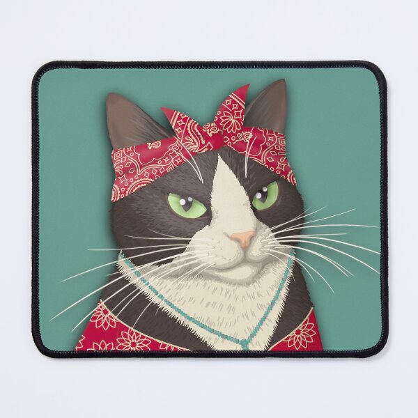 Item preview, Tuxie Turquoise - Cat Pop Art designed and sold by Scolliecat.
