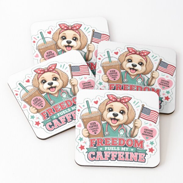 Item preview, Freedom Fuels My Caffeine Vet Tech Dog | Funny 4th of July Veterinary Design designed and sold by Bettybee00.