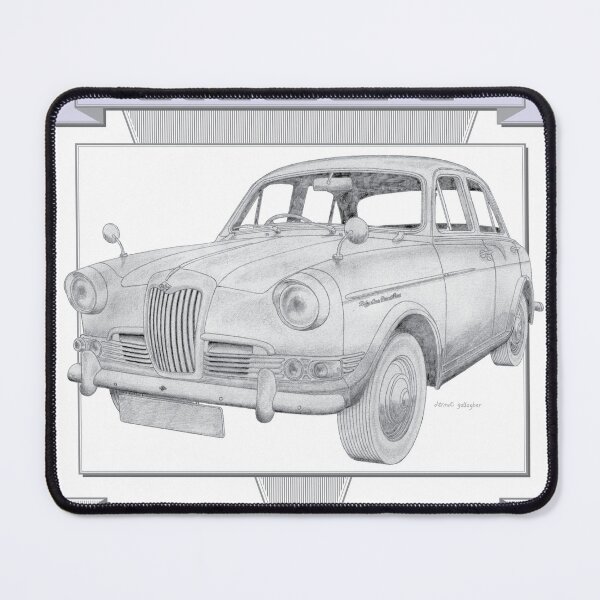 Item preview, Riley One-Point-Five 4 Door Saloon Hand-drawn designed and sold by Classic Car Art Drawings.