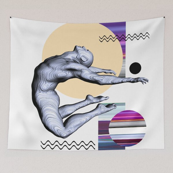 Item preview, Ballet dancer jumping. Digital drawing with abstrat shapes designed and sold by Arija07.