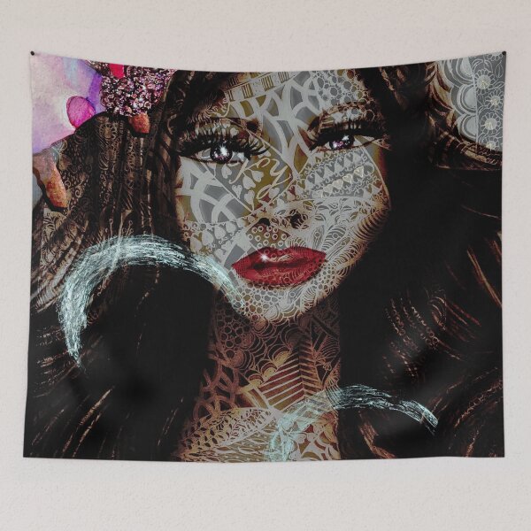 Item preview, Intricate Lace Pattern Woman – Dramatic Fantasy Portrait designed and sold by LorieFossaArt.