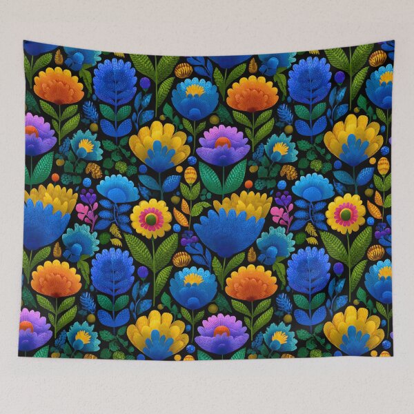 Item preview, Boho Flowers Retro Floral Pattern designed and sold by SecretDicer.