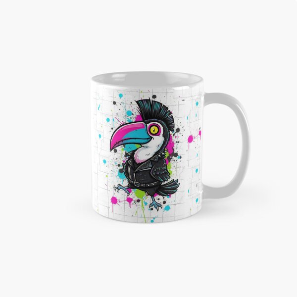 Item preview, Punk Rock Toucan Bird - Cyber Streetwear Edgy Tattoo Art designed and sold by gokhanuzen.