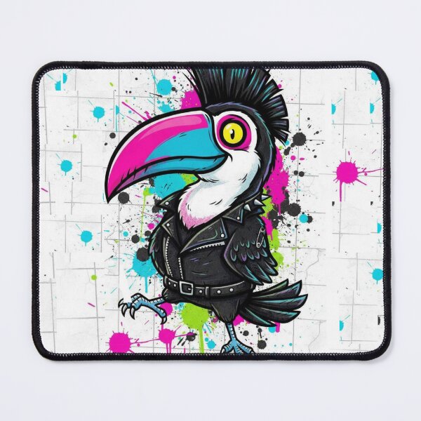 Item preview, Punk Rock Toucan Bird - Cyber Streetwear Edgy Tattoo Art designed and sold by gokhanuzen.