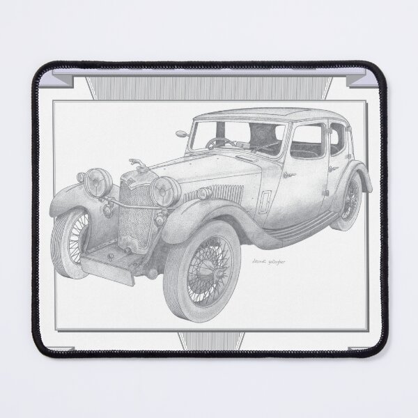 Item preview, Riley Nine Kestrel 4 Door Saloon Hand-drawn designed and sold by Classic Car Art Drawings.