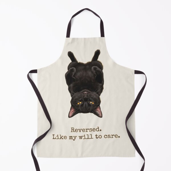 Item preview, Reversed Like My Will To Care Sarcastic Black Cat designed and sold by BLACKCAT-COVEN.