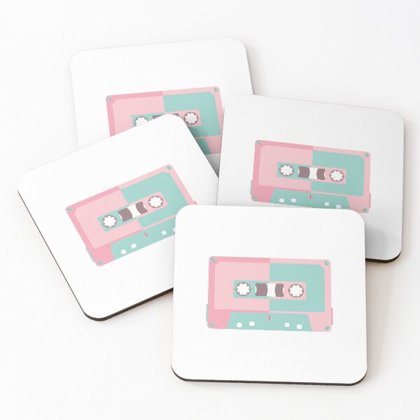 Item preview, Retro 80s Pink and Teal Cassette Tape designed and sold by Opal Aura .