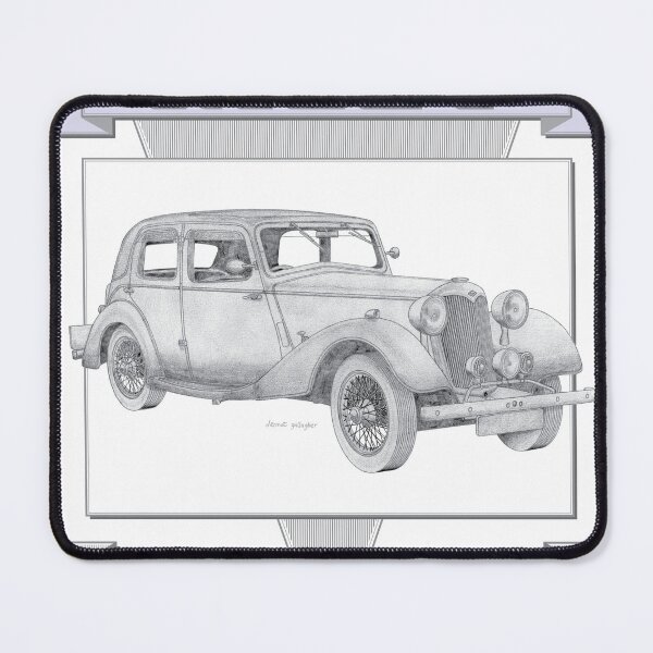Item preview, Riley 1.5 Litre 4 Door Saloon Hand-drawn designed and sold by Classic Car Art Drawings.