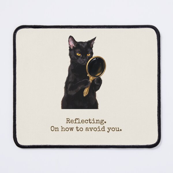 Item preview, Reflecting On How To Avoid You Obsidian Black Cat designed and sold by BLACKCAT-COVEN.