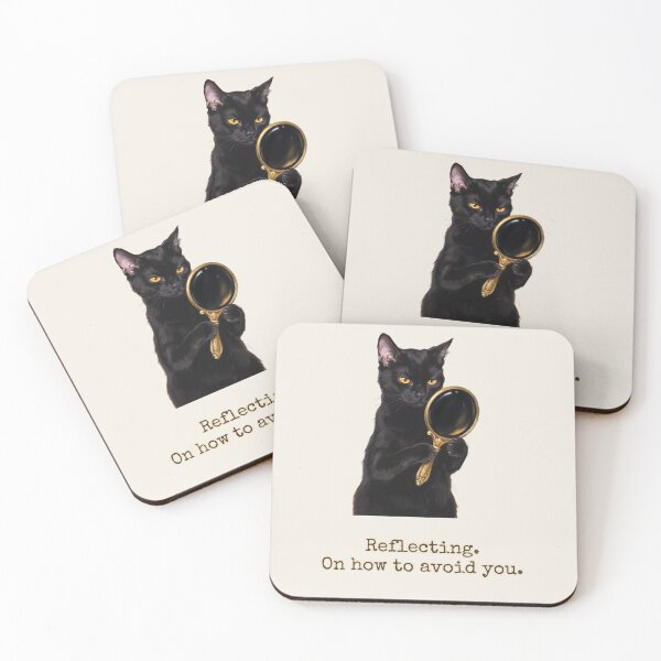 Item preview, Reflecting On How To Avoid You Obsidian Black Cat designed and sold by BLACKCAT-COVEN.