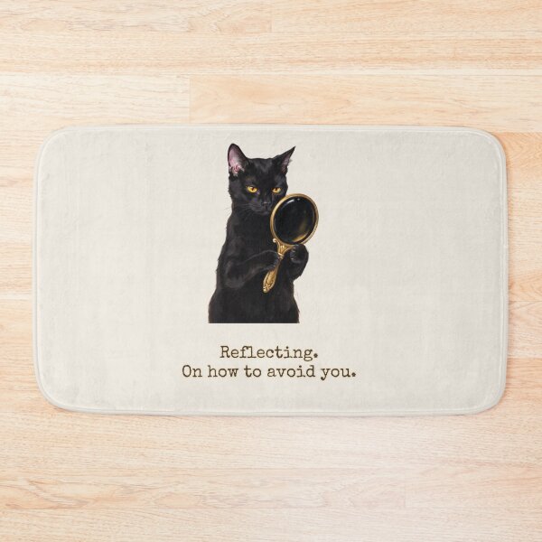 Item preview, Reflecting On How To Avoid You Obsidian Black Cat designed and sold by BLACKCAT-COVEN.